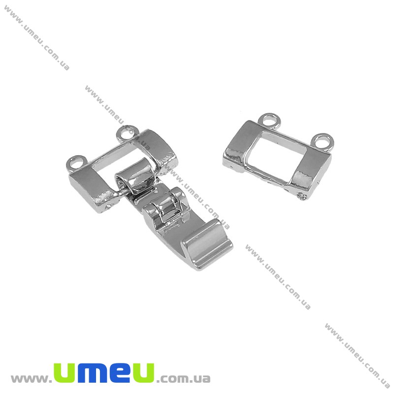 Замок на 2 нити, Темное серебро, 21х10 мм (ZAM-020097)
