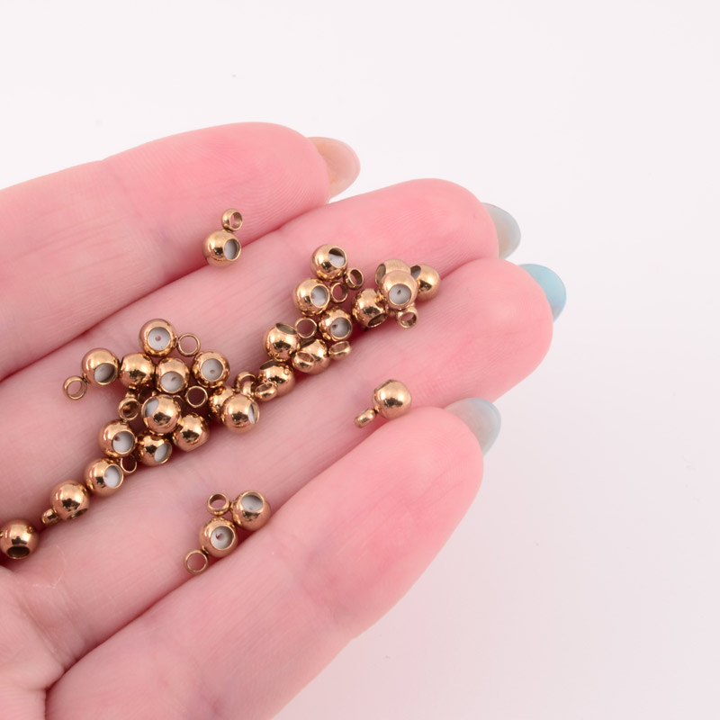 Бейл-стопер із нержавіючої сталі, 6,3х4х3,2 мм, Золото (STL-055876)