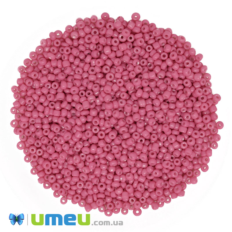 Бісер китайський дрібний, 12/0, Рожевий натуральний, 2 мм (BIS-008658)