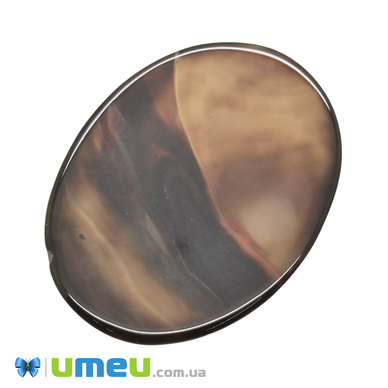 Кабошон нат. камінь Агат коричневий (2 сорт), Овал, 39,9 х29,6 мм (KAB-050614)