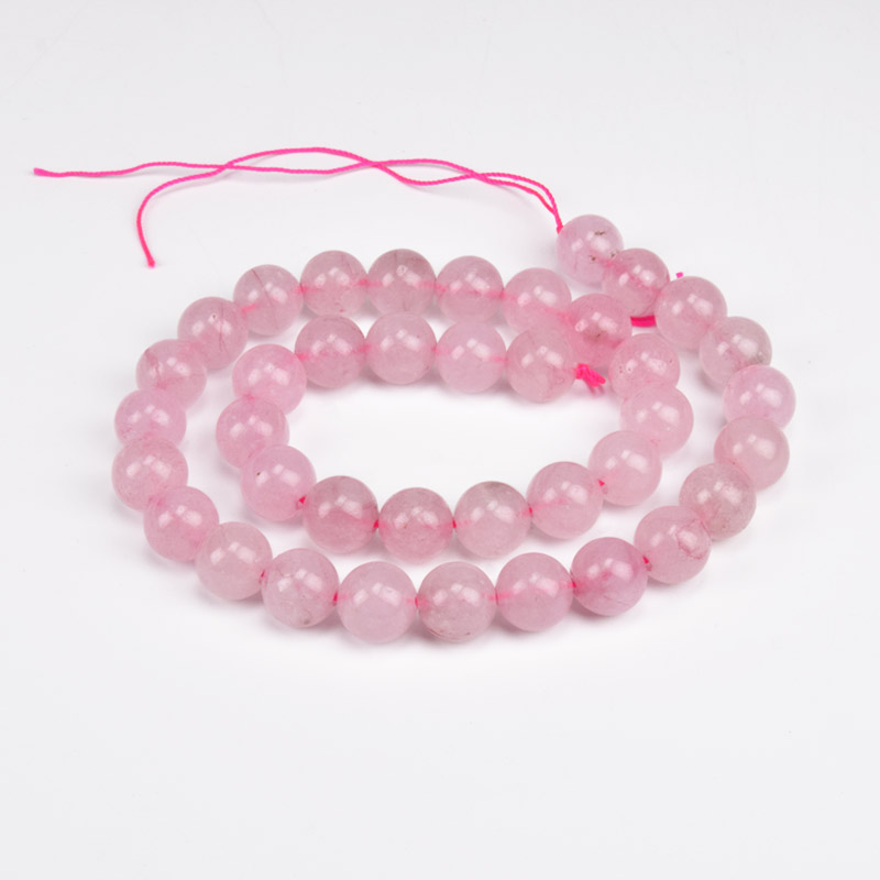 Намистини Кварц рожевий, Натур. камінь, 10,5 мм, Круглі, 38 см (BUS-051617)