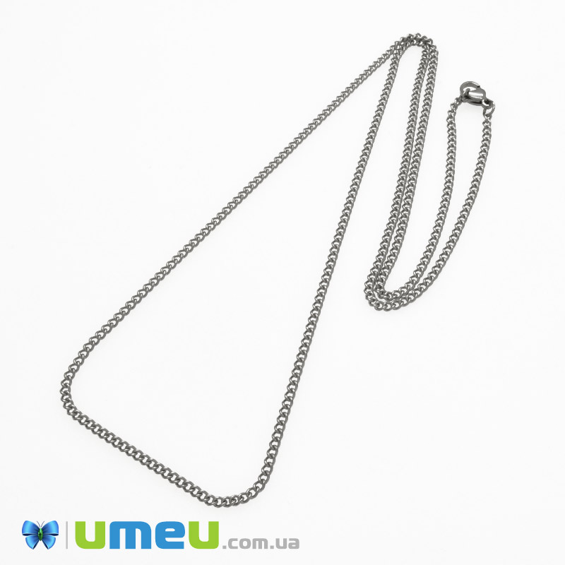 Основа на шию з нерж. ст., Темне срібло, 2,2 мм, 60 см (STL-049611)