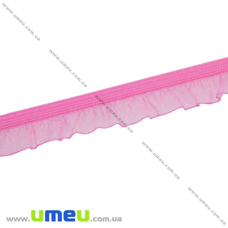 Резинка с рюшами, Розовая, 15 мм, 1 м (LEN-010519)