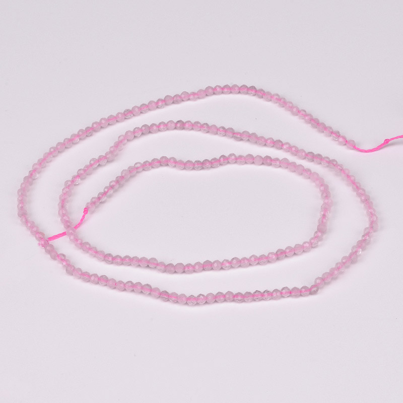 Бусины Кварц розовый, Натур. камень, 2-2,5 мм, Круглые граненые (BUS-040877)