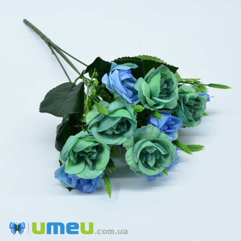 Букет троянд, 35 см, Зелено-блакитний (DIF-044825)