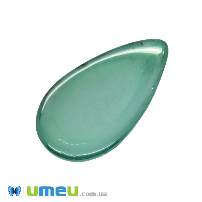 Кабошон нат. камінь Агат зелений, Крапля, 30х16,3 мм (KAB-050679)