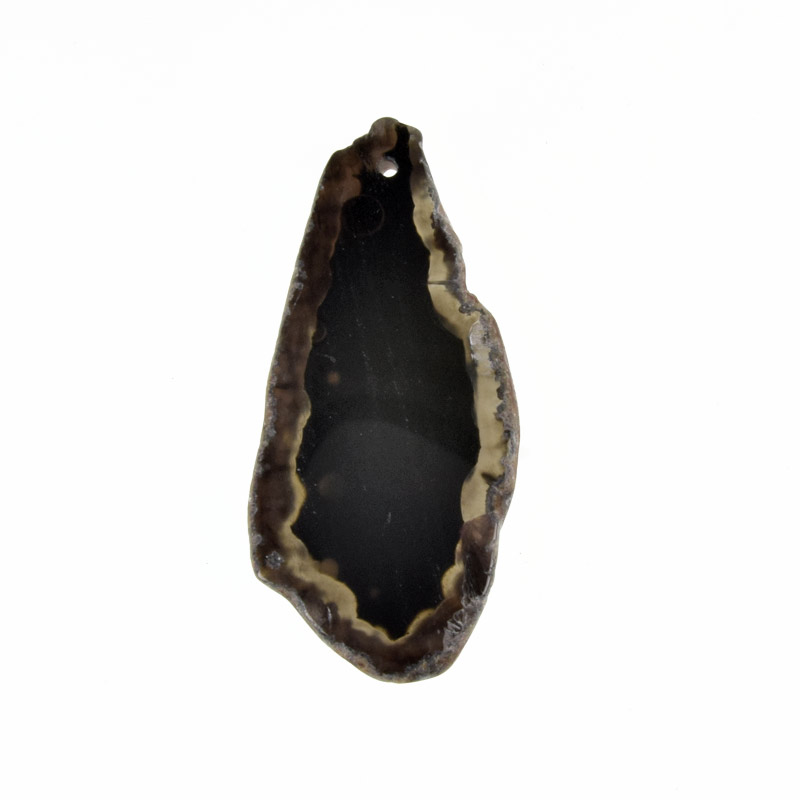 Зріз Агата, Чорний, 66х30 мм (POD-032504)