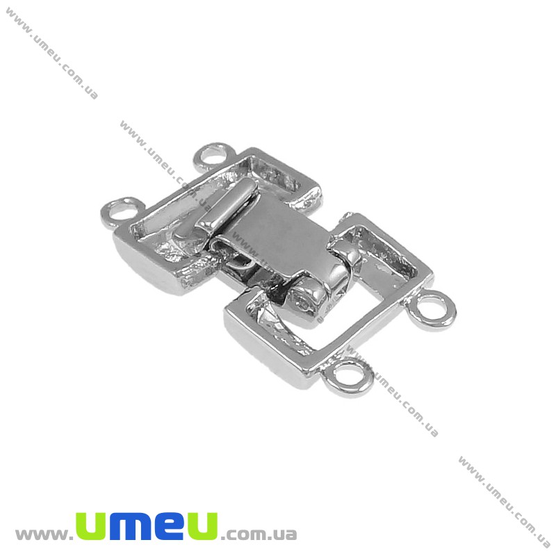 Замок на 2 нити, Темное серебро, 21х10 мм (ZAM-020097)