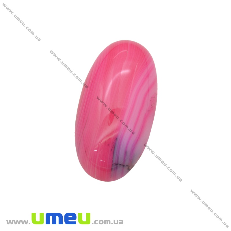 Кабошон нат. камінь Агат рожевий, Овал, 30х15 мм (KAB-035269)