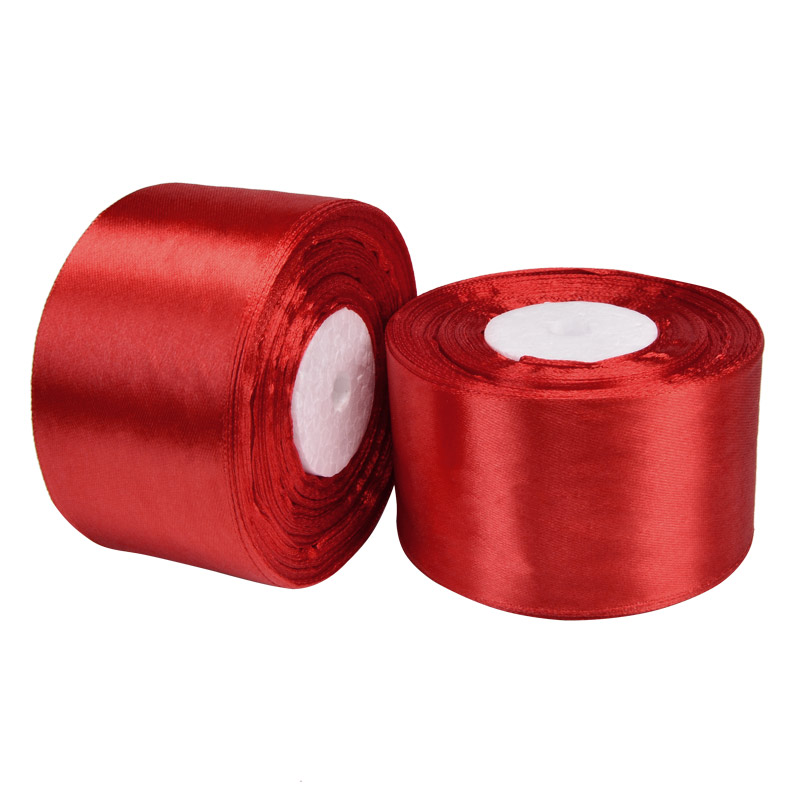 Атласна стрічка, 50 мм, Червона (LEN-052779)