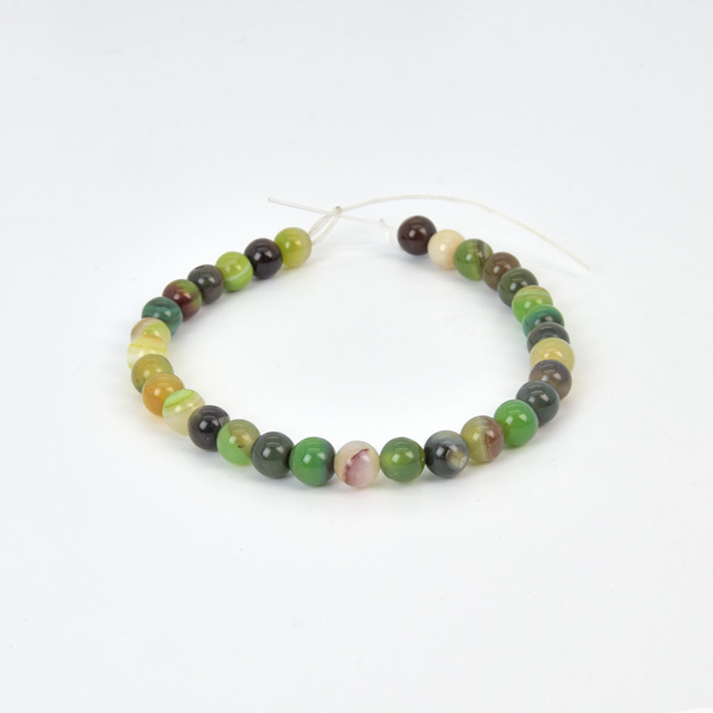 Бусины Агат зеленый, Натур. камень, 6 мм, Круглые, 18 см (BUS-058052)