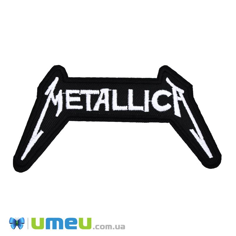 Термоаплікація Metallica, 10х5 см, Чорно-біла (APL-047670)