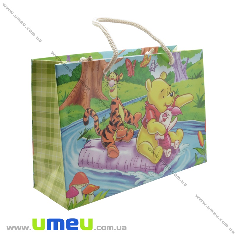 Подарунковий пакет Дитячий, 12х18х6 см, Салатовий (UPK-019046)