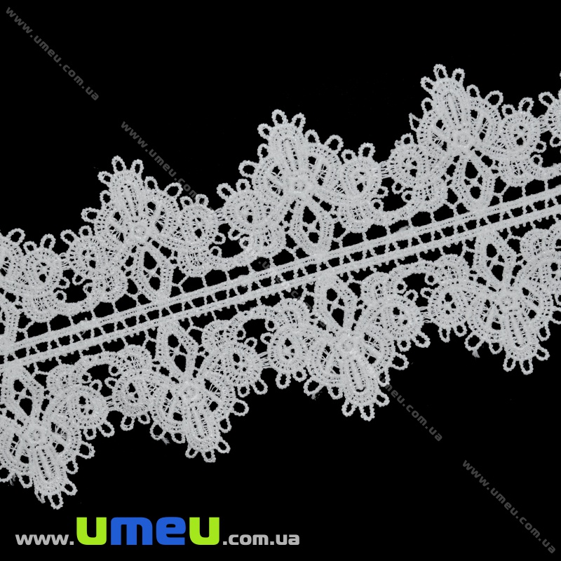 Мереживо плетене, 100 мм, Біле (LEN-034708)