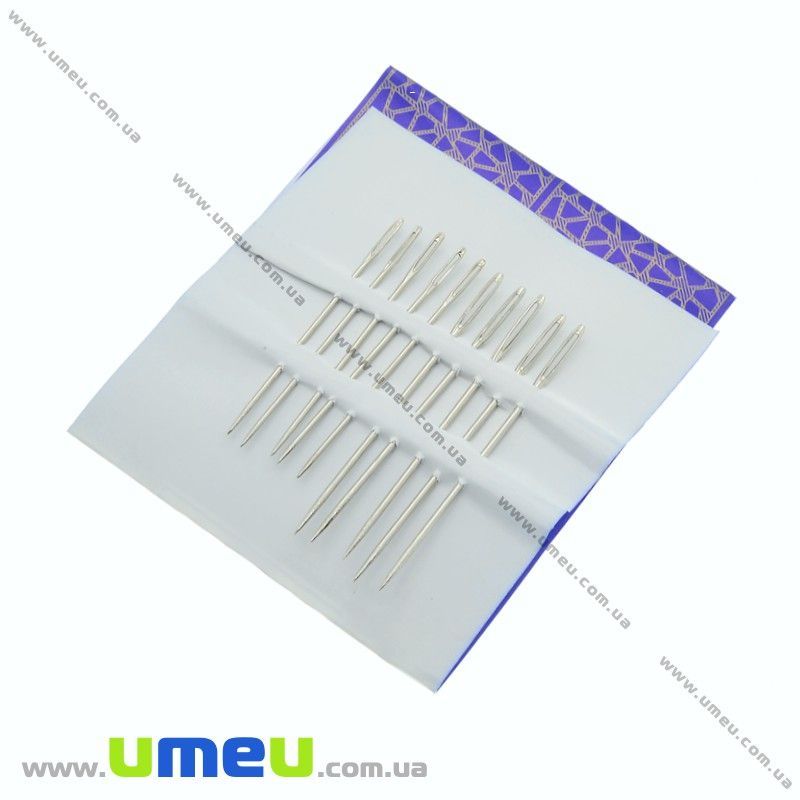 Набір голок для шиття зі збільшеним вушком №2, 10 шт мікс (SEW-013918)