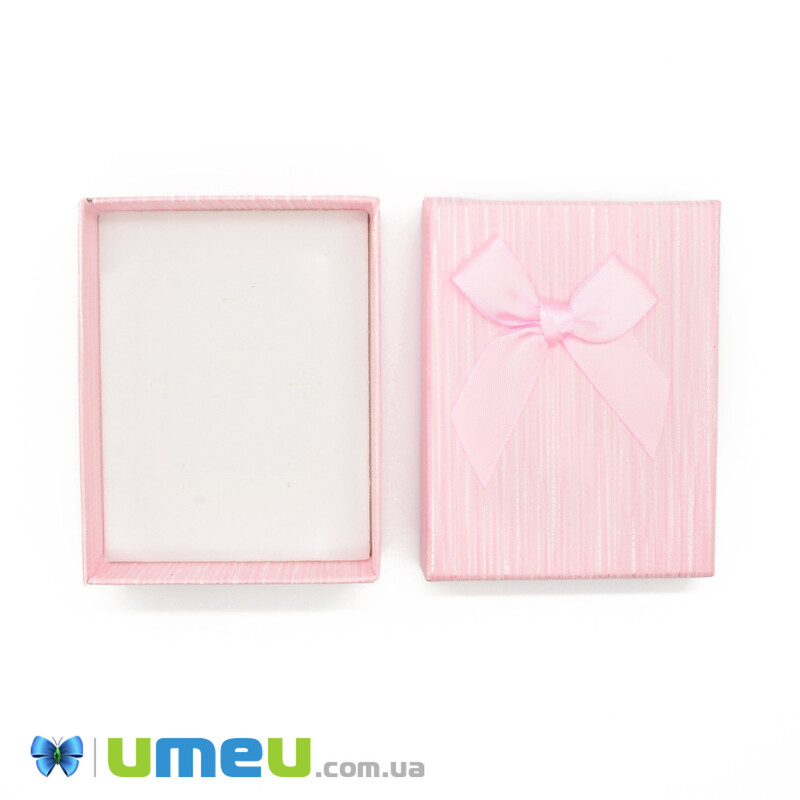 Подарочная коробочка Прямоугольная в полоску, 9х7х3 см, Розовая (UPK-042820)