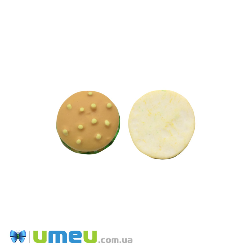 Кабошон из полимерной глины, Гамбургег, 13 мм, Бежевый (DIF-050798)