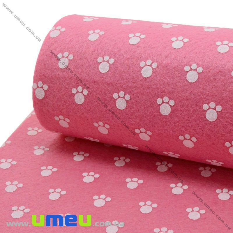 Фетр Лапки 1 мм, 20х30 см, Рожевий (FLT-030410)