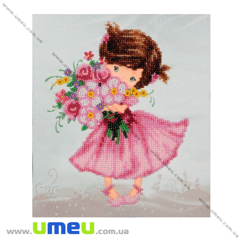 Набір для вишивання бісером VDV, Дівчинка з букетом ТН-782, 18х21 см (SXM-034739)