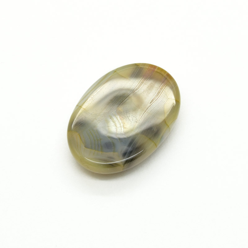 Кабошон нат. камінь Агат бежевий, Овал, 24,8х17,6 мм (KAB-059215)