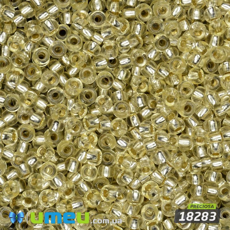 Бісер чеський №473/18283, Жовтий, Блискучий, 10/0 (BIS-047739)
