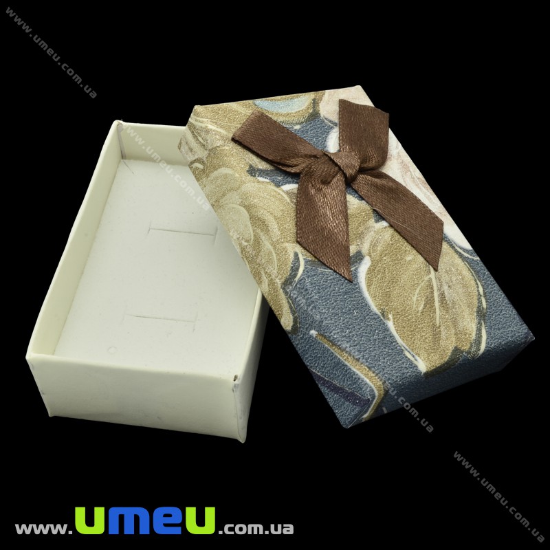 Подарункова коробочка Прямокутна з візерунком, 8х4,5х2,5 см, Синя (UPK-023141)