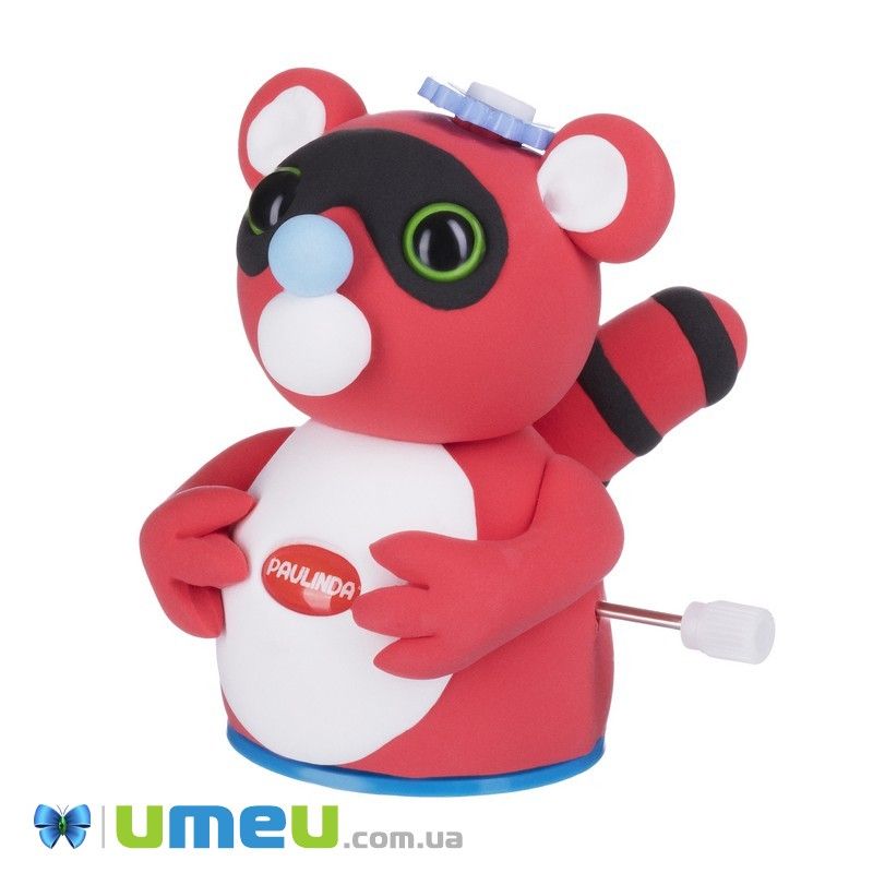 Маса для ліплення Paulinda Super Dough Circle Baby Єнот заводний механізм, червоний (DIF-043558)