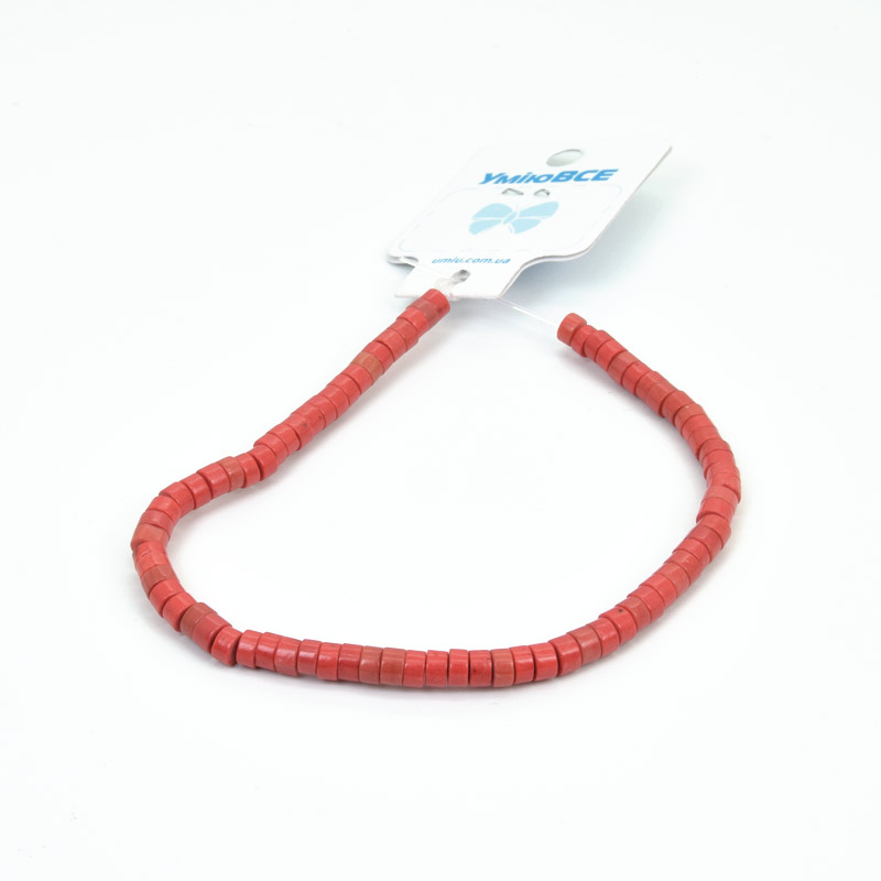 Бусины Бирюза окрашенная, Синт. камень, 4х2,5 мм, Круглые плоские (BUS-057523)