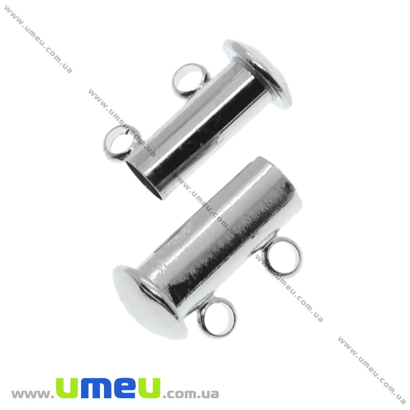Магнітний замок-слайдер на 2 нитки, Темне срібло, 16х10 мм (ZAM-016084)