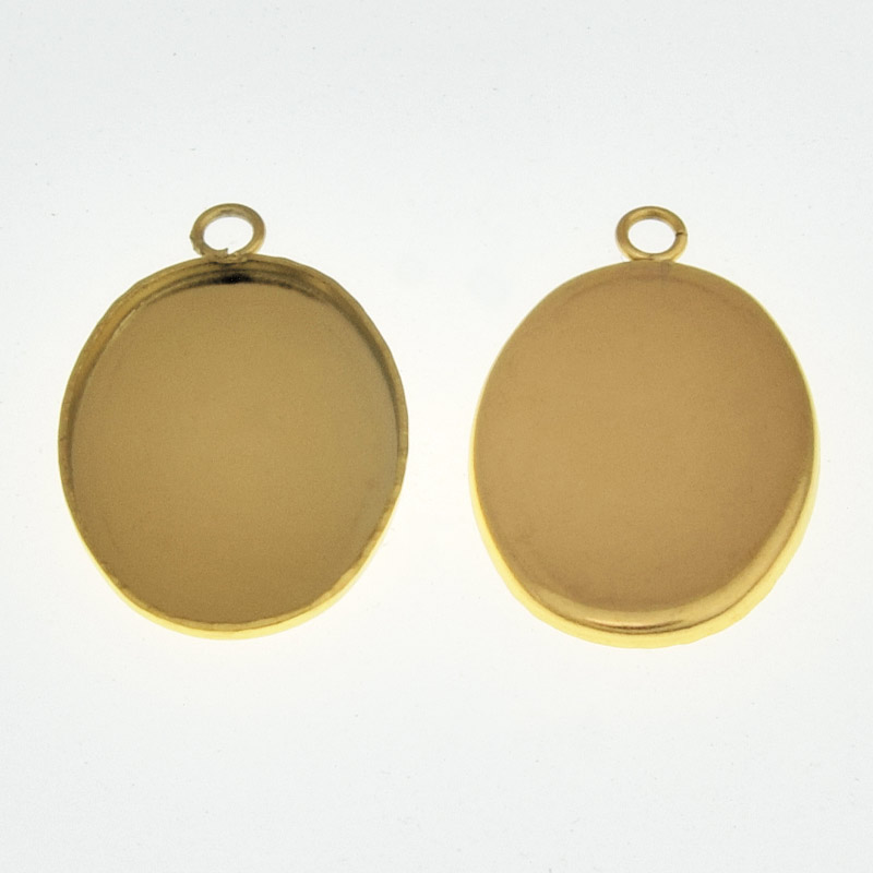 Основа овальна з нерж. сталі, 22х14 мм, 18х13 мм, Золото (STL-059482)