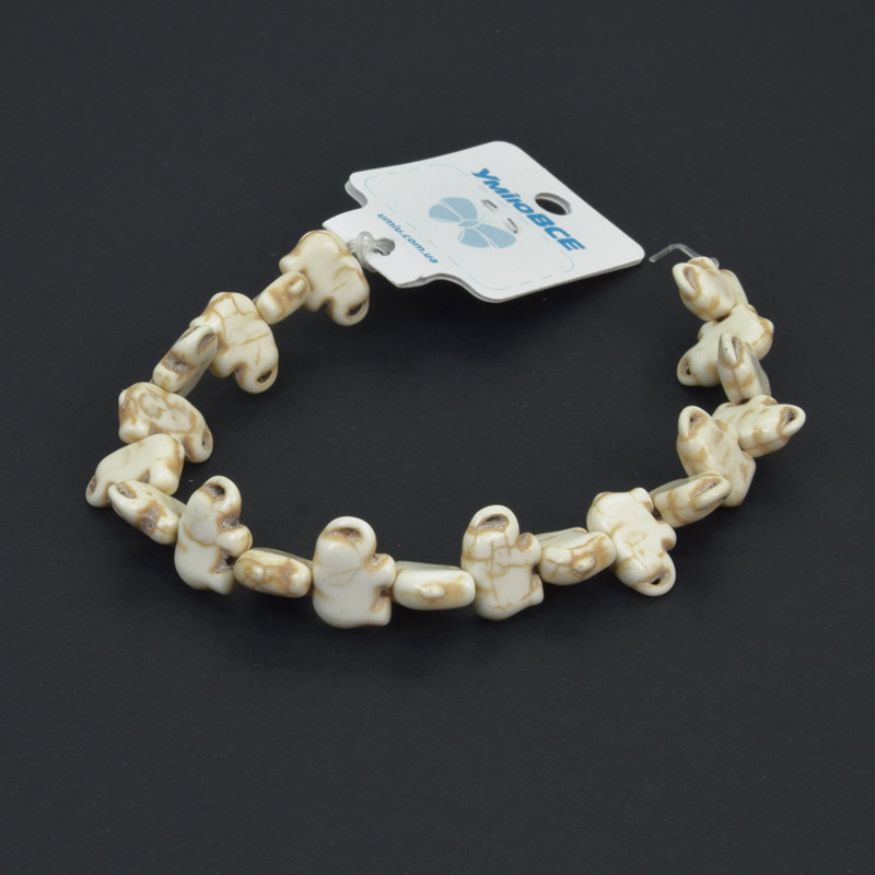 Намистини Бірюза пофарбована, Синт. камінь, 15х10 мм, Слон (BUS-057677)