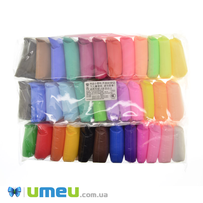 Набір повітряного пластиліну зі стеками, 36 кольорів (GLN-041104)
