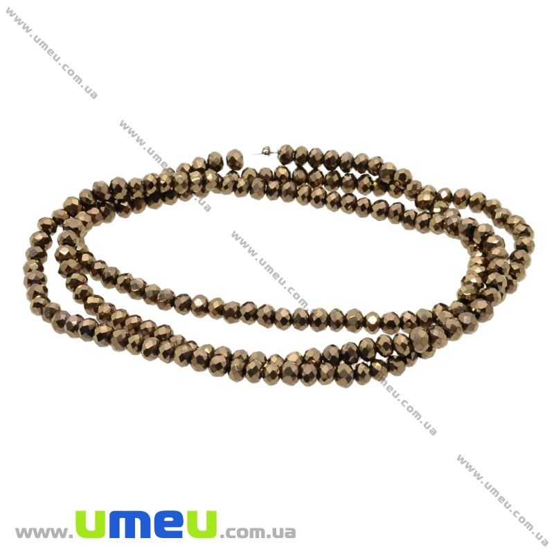 Намистини ронделі, 3х2 мм, Мідь (металік) (BUS-029893)