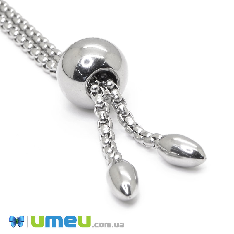 Застібка для браслета з нерж. сталі зі стопером, 13 см, Темне срібло (STL-044254)