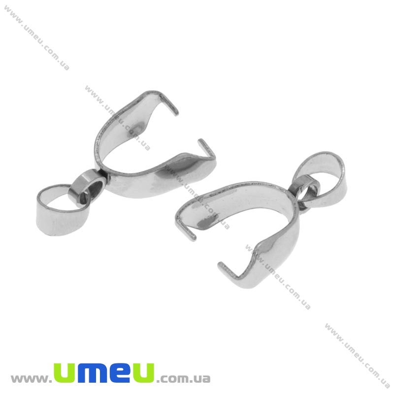 Тримач для кулона з нержавіючої сталі, 18х5 мм, Темне срібло (STL-015116)