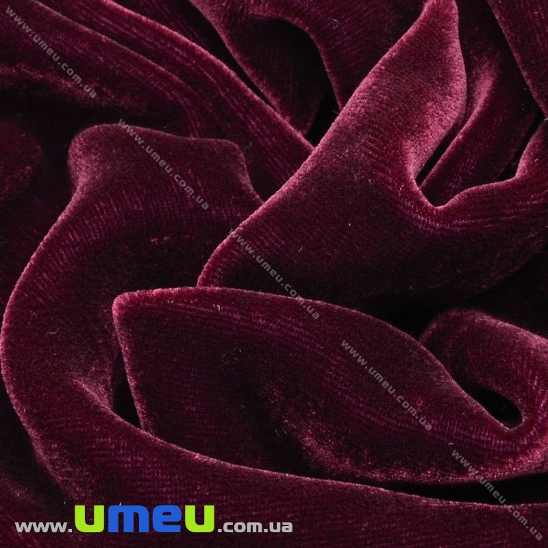 Оксамит італійський шовковий, Ширина 20 см, Бордовий (TKN-036632)