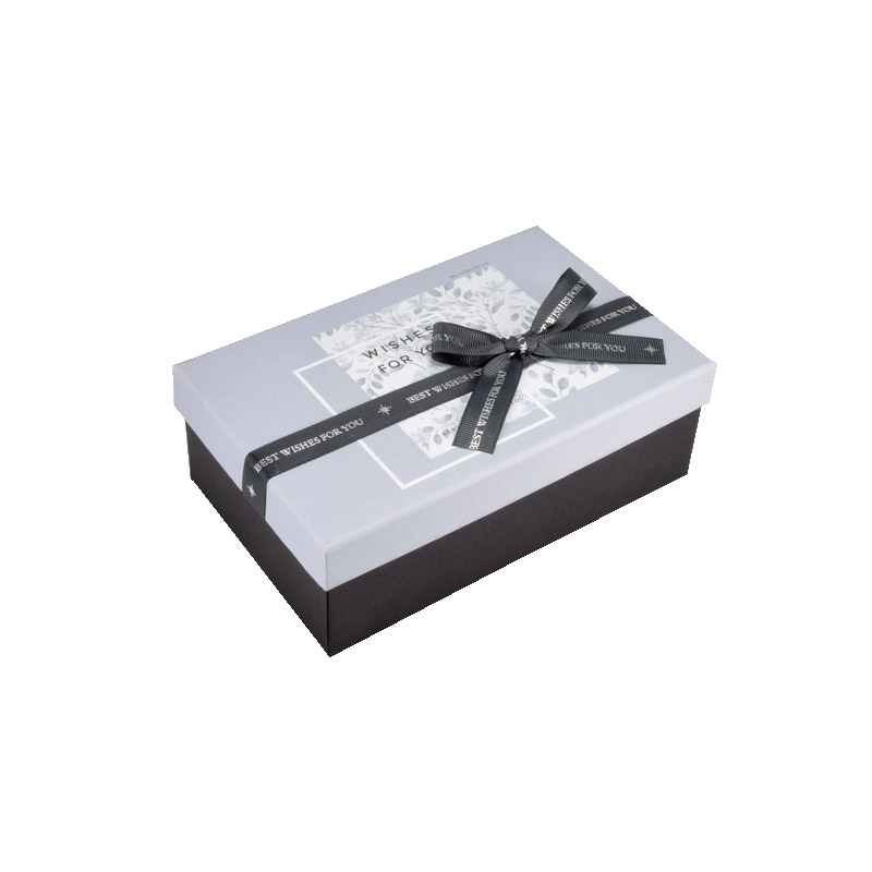 Подарункова коробка Прямокутна, 19х12х6,5 см, Чорно-сіра (UPK-060660)