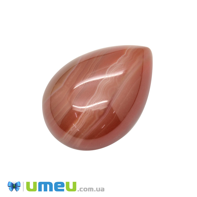 Кабошон нат. камінь Агат червоний, Крапля, 25х18 мм (KAB-050638)