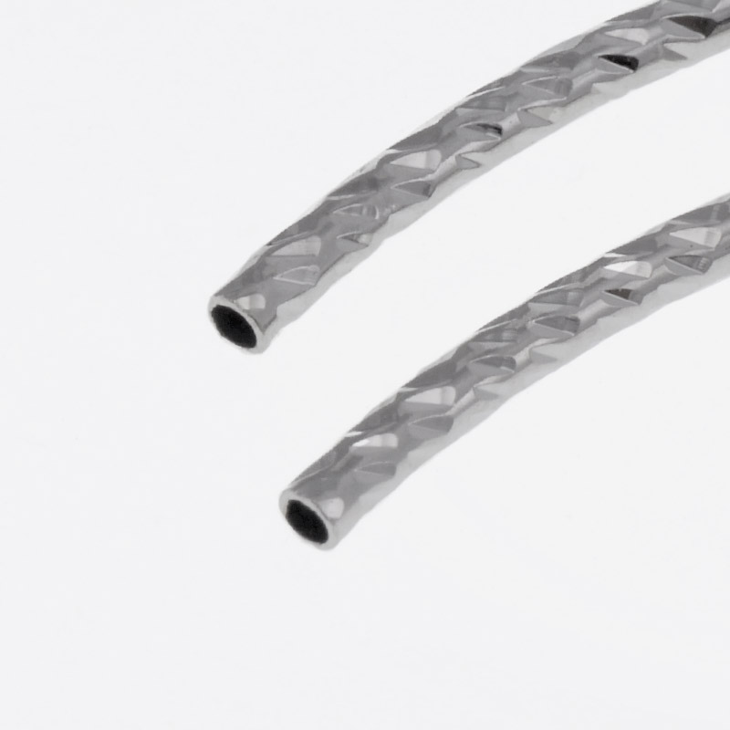 Намистини мет. Трубочки, 30х1,5 мм, Латунь з покриттям Родій (BUS-058337)