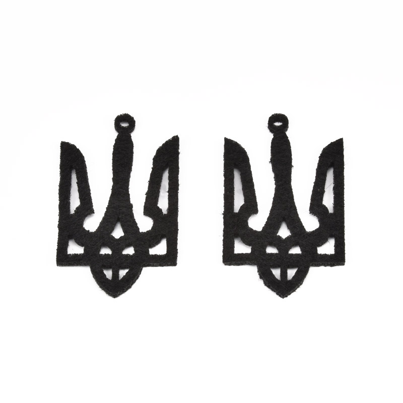Декоративное изделие из фетра Трезуб, 6х3 см, Черный (FLT-056979)