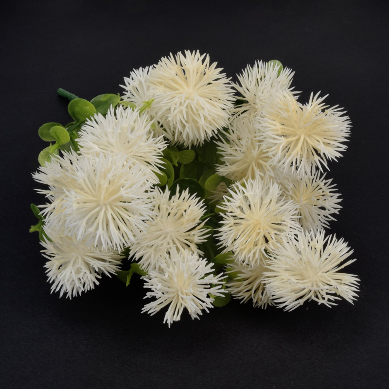 Букет кульбаб з евкаліптом, 28 см, Кремовий (DIF-057773)