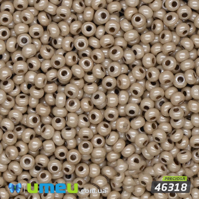 Бісер чеський №571 / 46318, Бежевий темний, Перламутровий, 10/0 (BIS-036556)