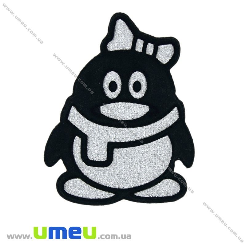 Термоаплікація блискуча Пингвинчик, 7х7 см (APL-020984)