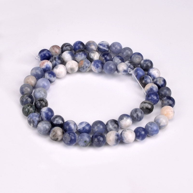 Намистини Содаліт, Натур. камінь, 6,5 мм, Круглі (BUS-051727)