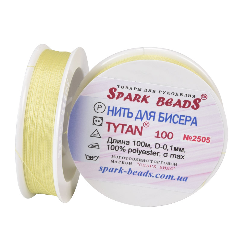 Нитка для бісеру Титан 100, Жовта світла №2505, 100 м (MUL-061359)