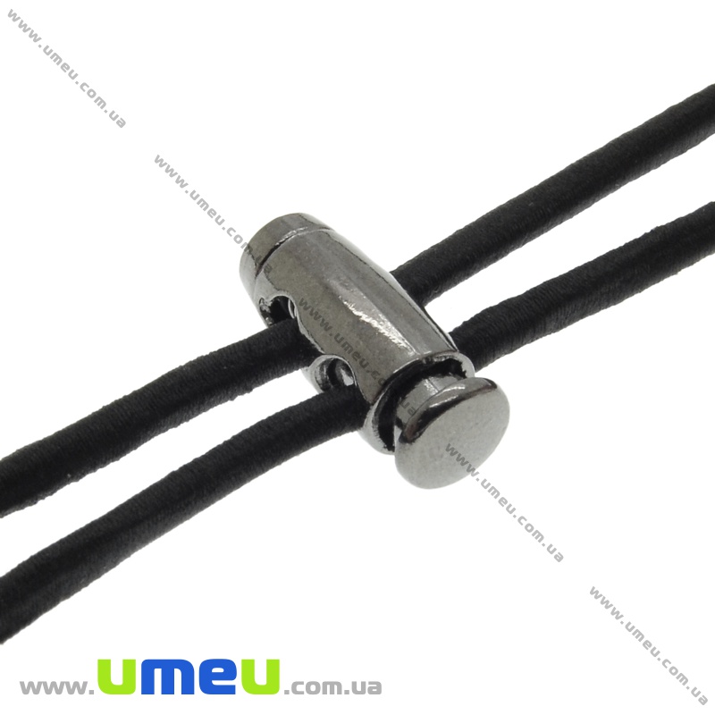 Фіксатор для шнура металевий на 2 отвори, 24х9 мм, Чорний (SEW-035962)