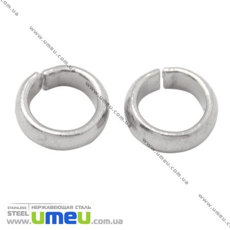 З'єднувальне колечко з нерж. сталі, 7 мм, 2 мм, Темне срібло (STL-007752)
