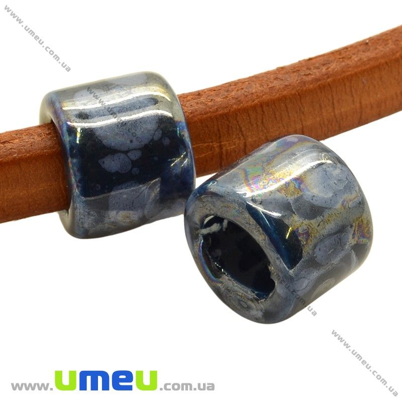 Бусина Regaliz (Licorice) керамическая, 17х14 мм, Синяя, 1 шт (BUS-010134)