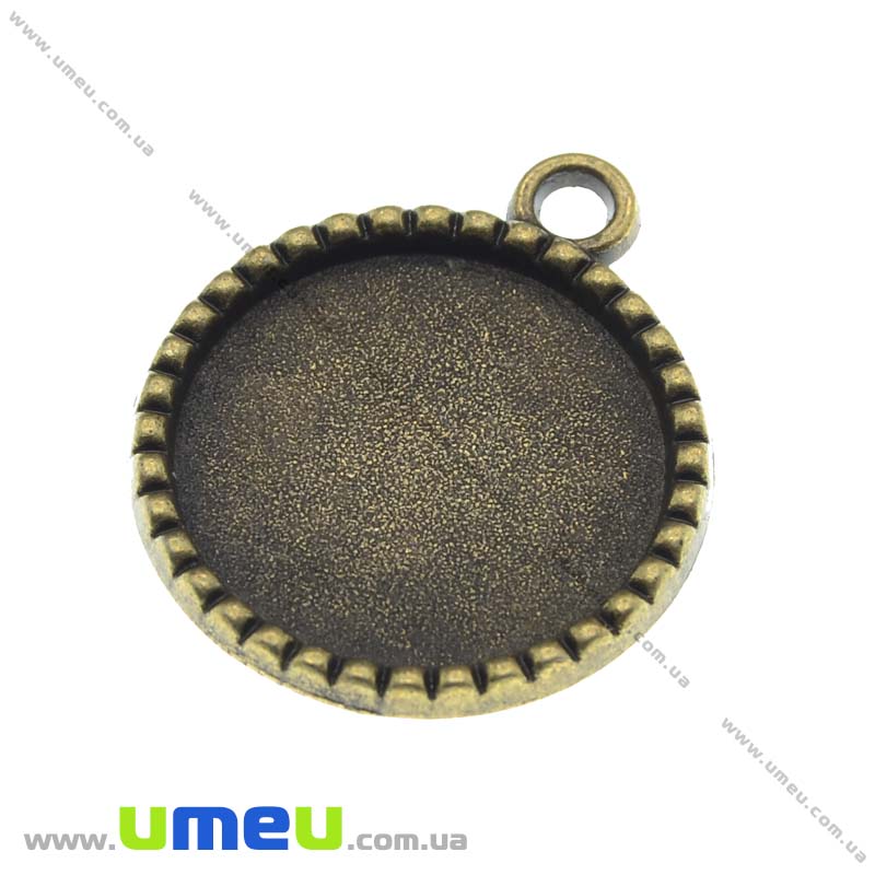 Основа кругла з короною, 26х22 мм, 18 мм, Антична бронза (OSN-013500)