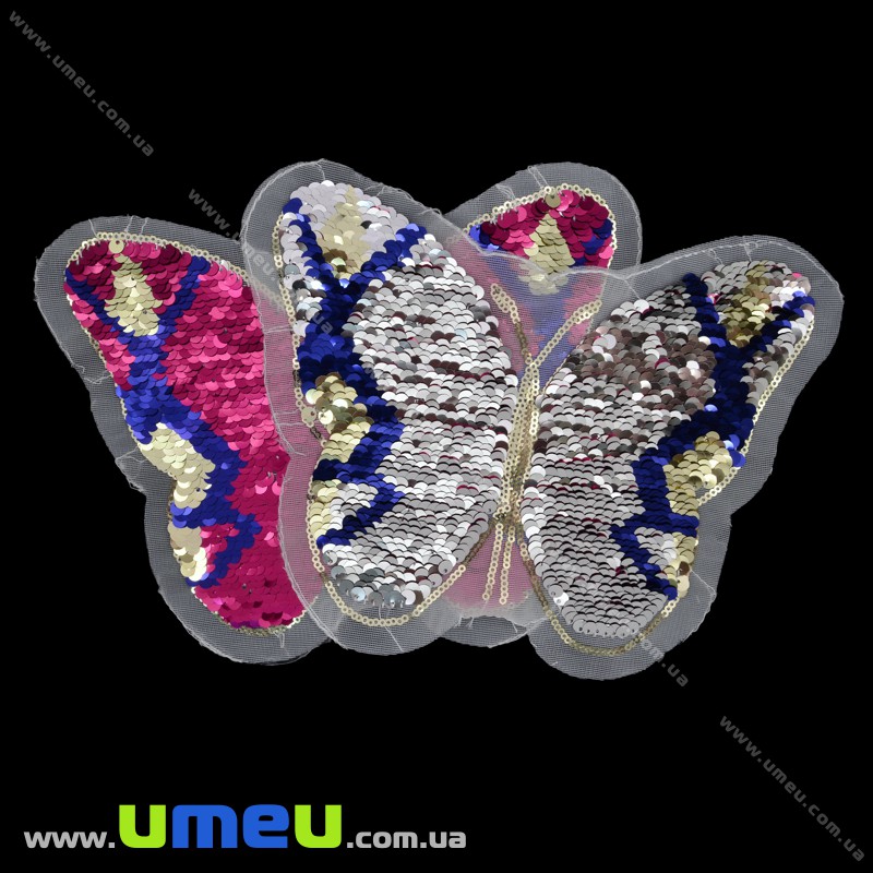 Аплікація пришивна двостороння Метелик, 21х16 см, Малинова (APL-027752)